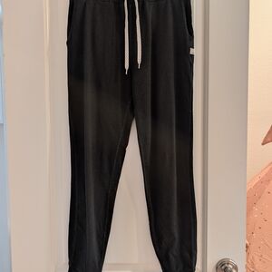 Vuori Black and Cream Jogger Pants